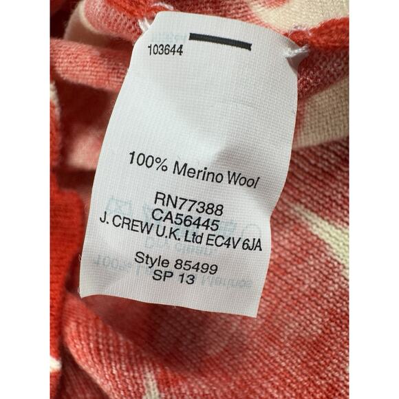 J.CREW Womens Merino Wool Sweater S Red White Blue Polka Dot Americana Preppy - Picture 6 of 9